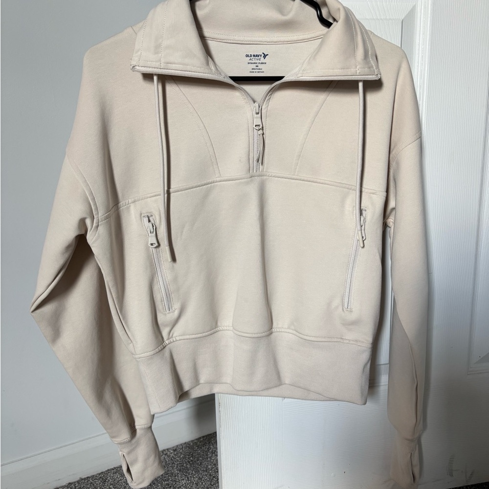 Old Navy Light Beige Quarter-Zip Pullover